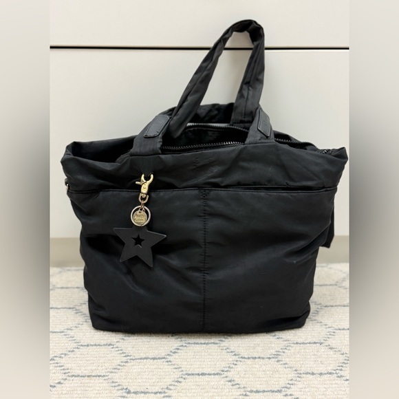 SEE BY CHLOE Y2K Black Nylon Joy Rider Tote Shoulder Bag W/ Signature Bag Charms